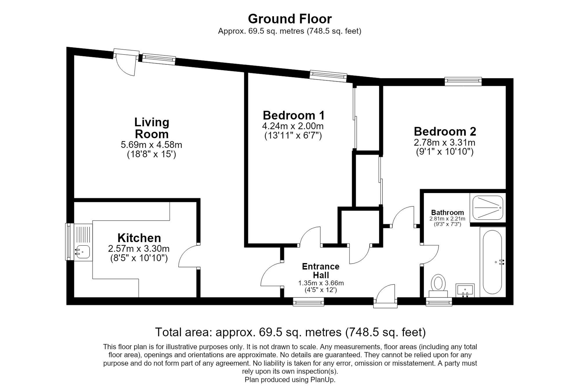 Flat 46, North Crescent, Leeds floorplan