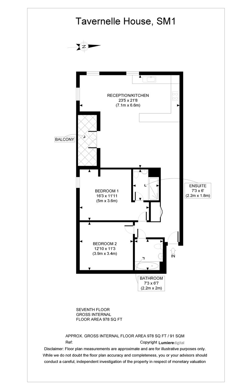 2 Bedrooms Flat to rent in Tavernelle House, 289 High Street, Sutton SM1