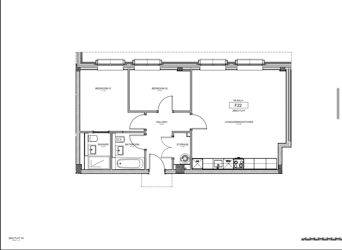 Flat 22 Crosspoint House, 28, Stafford Road, Wallington floorplan