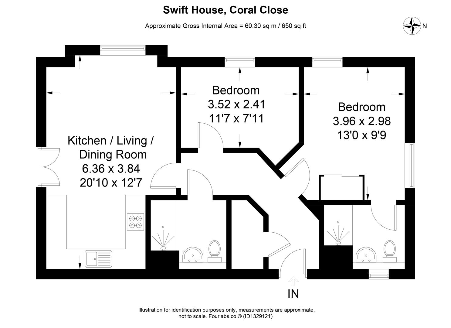 Flat 4, Swift House, 21 Coral Close, Shoreham-By-Sea floorplan
