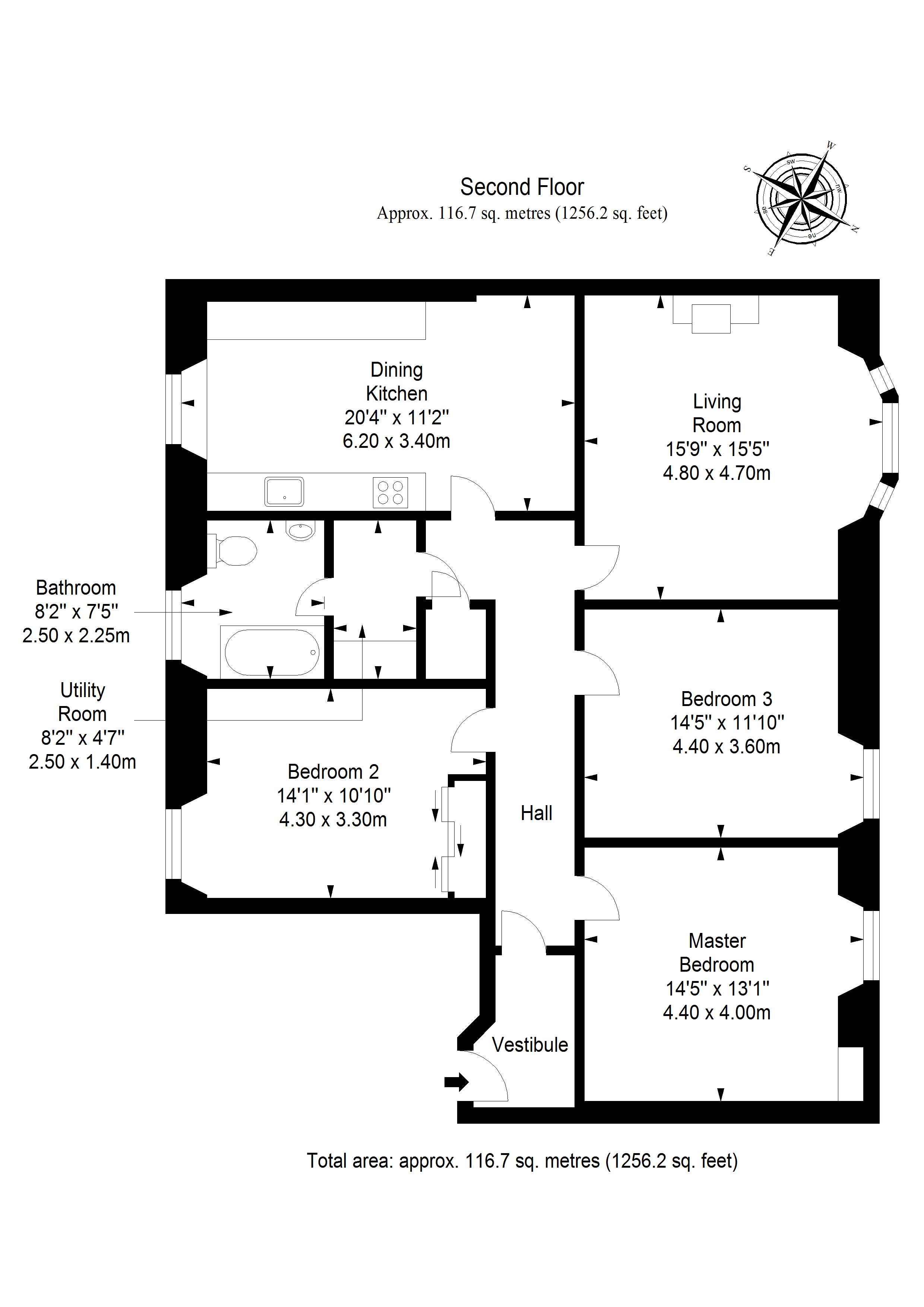 3 Bedrooms Flat for sale in 3F, Friarsbank Terrace, Dunbar EH42