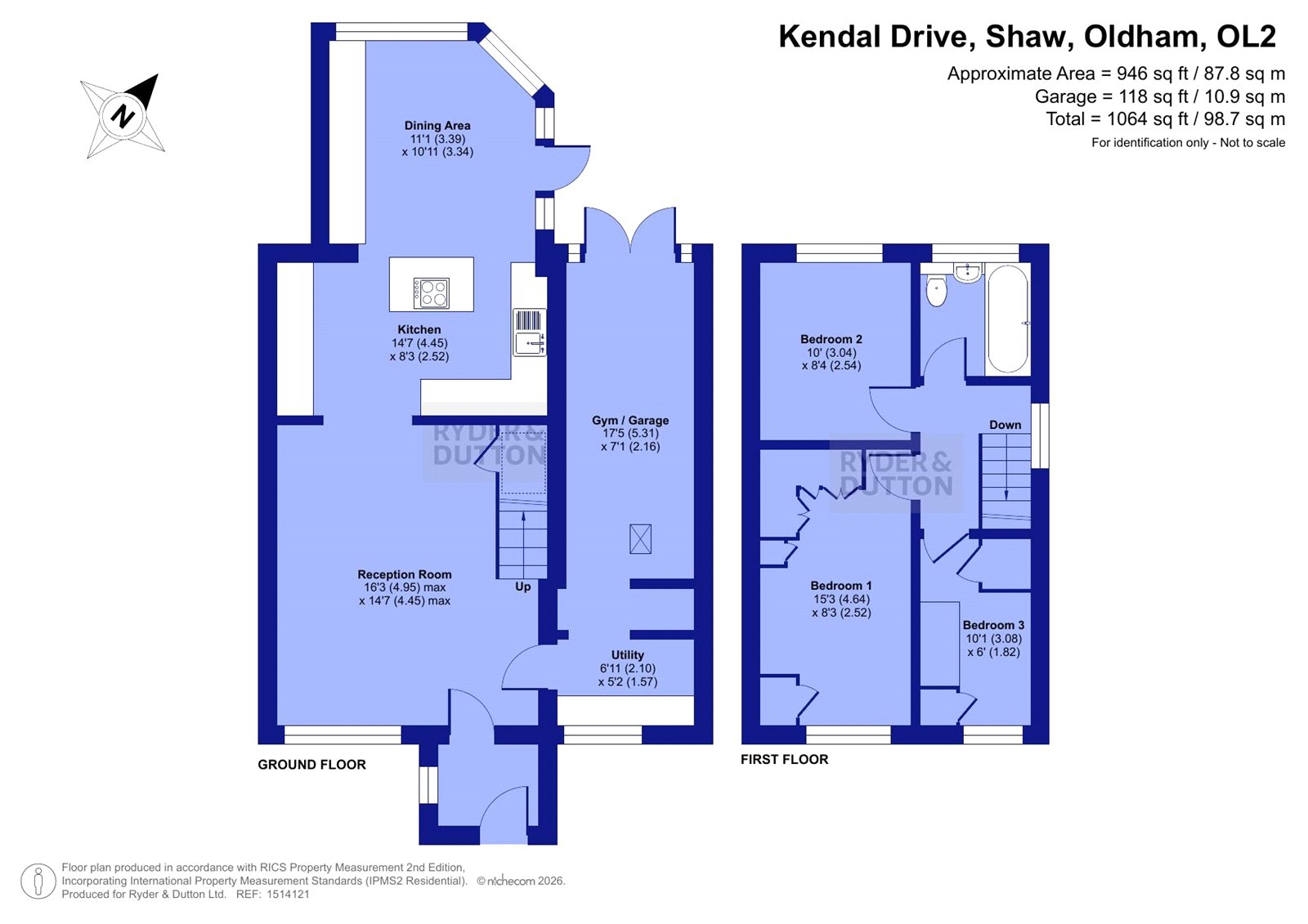 33, Kendal Drive, Oldham floorplan