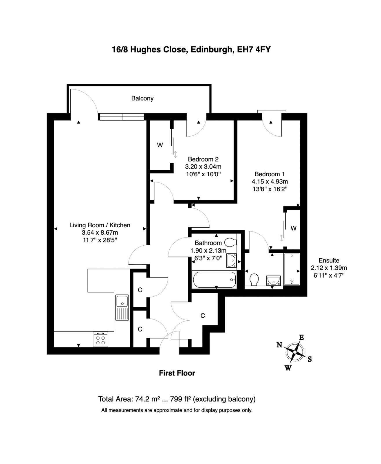 16/8 Hughes Close, Edinburgh floorplan