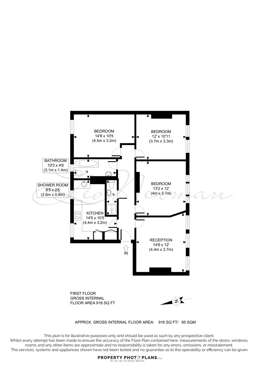 Flat 2 Derwentwater Mansions, Churchfield Road, London floorplan