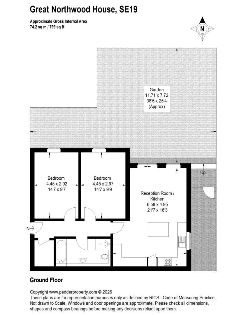 Flat 1, Great Northwood House, 82, Crown Dale, London floorplan