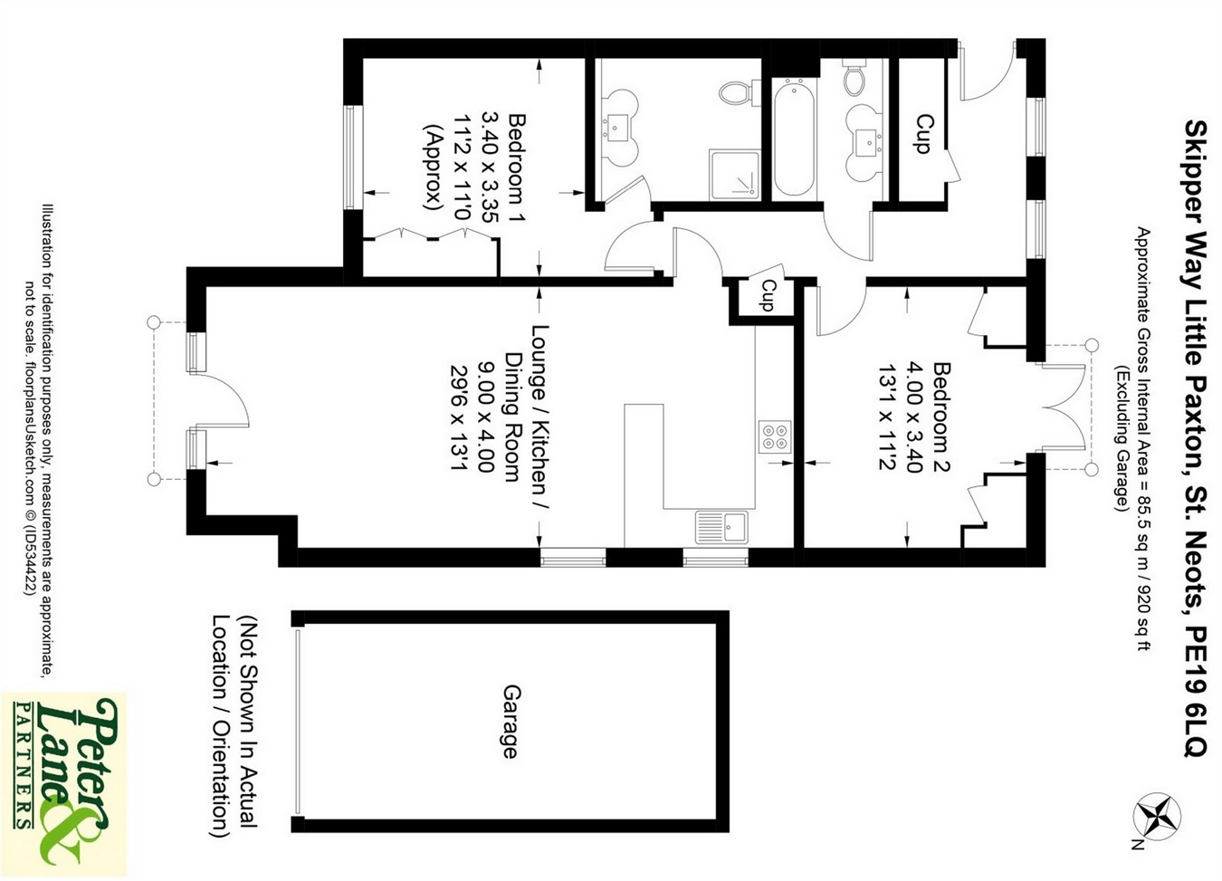 2 Bedrooms Flat for sale in Little Paxton, St Neots, Cambridgeshire PE19