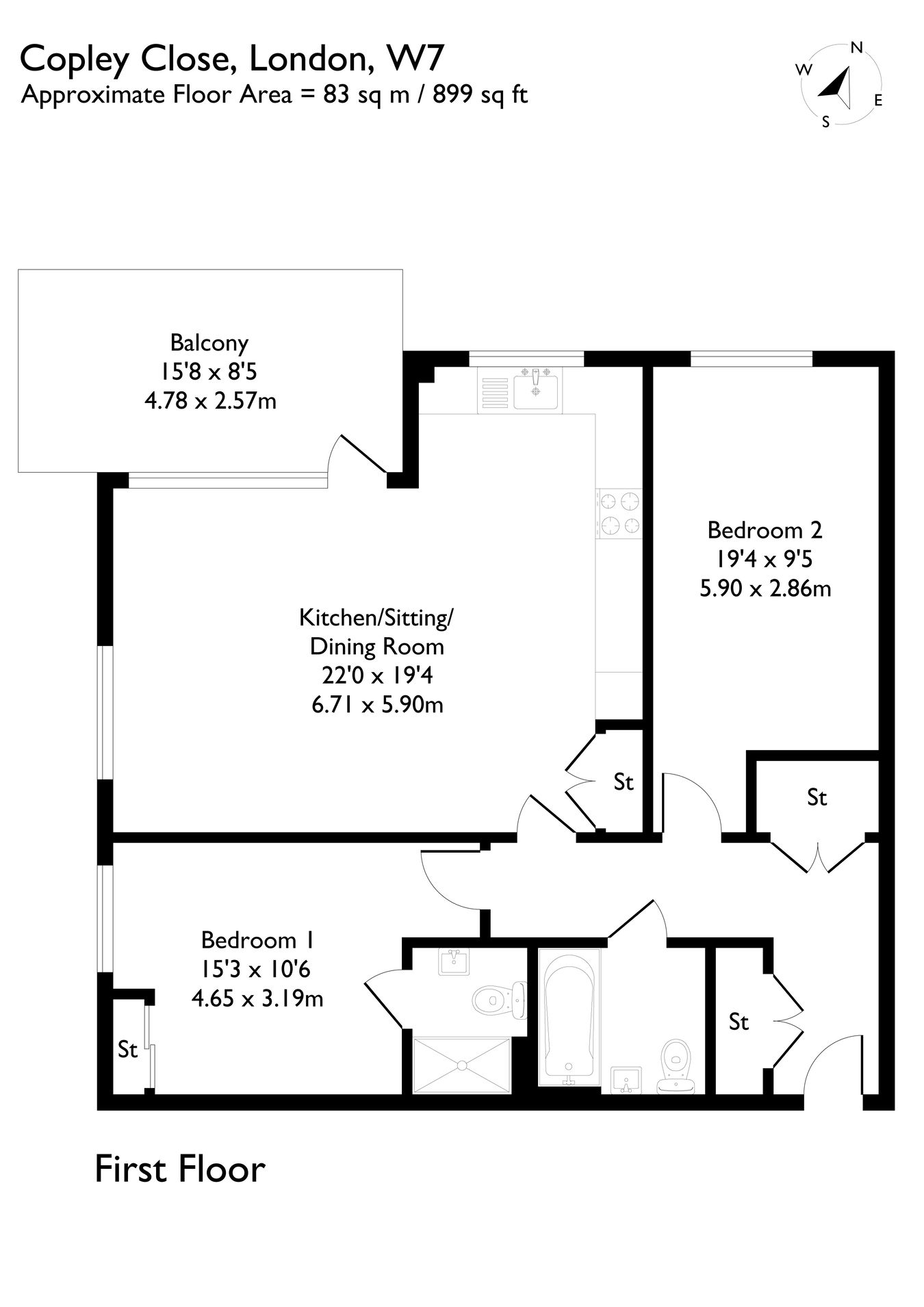 Copley Close, Hanwell floorplan