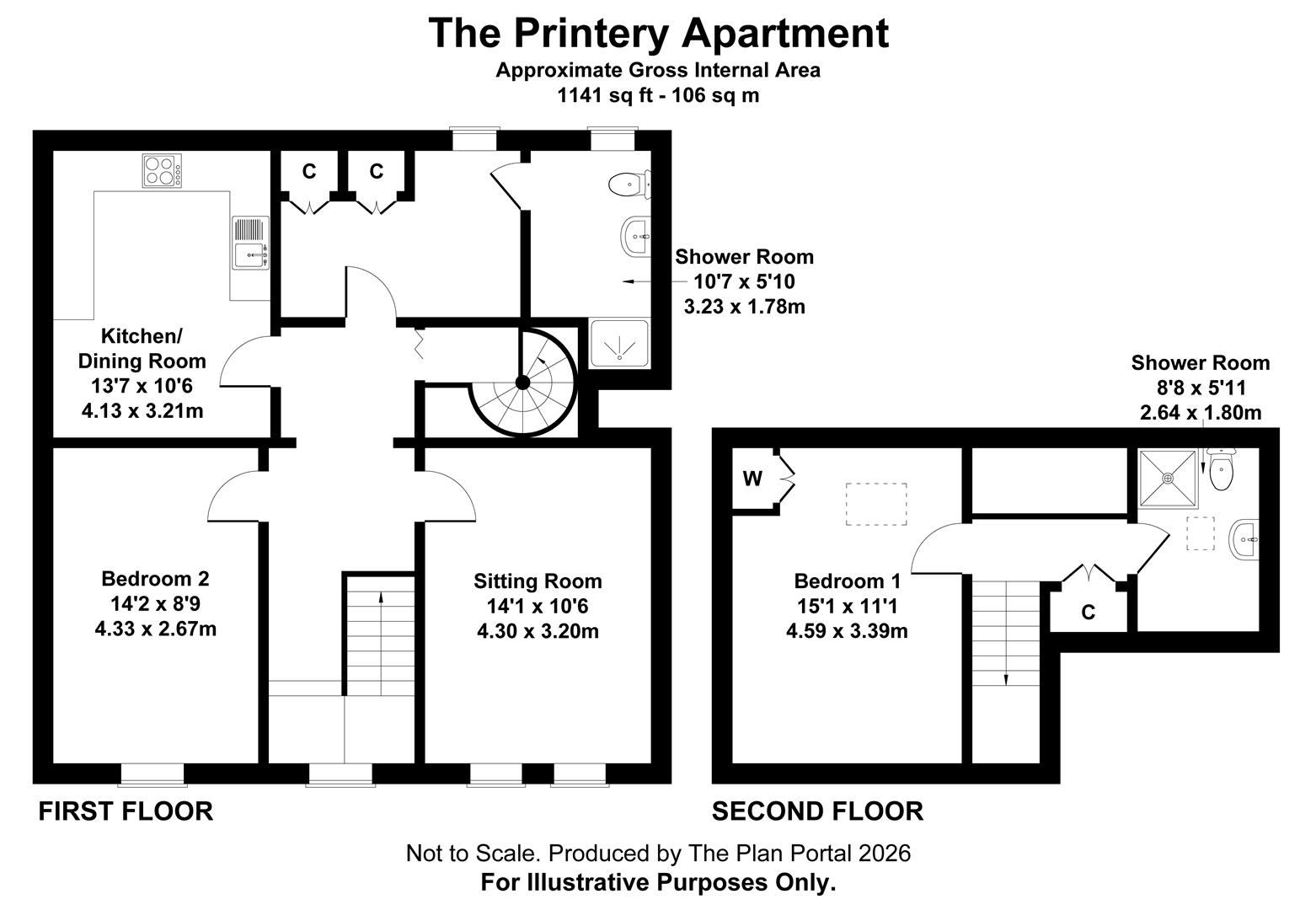 The Printery Apartment, 12, Bridge Street, Kelso floorplan