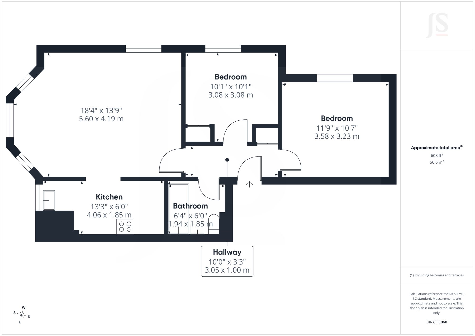 Flat 5, Beach View 121-122, Worthing floorplan