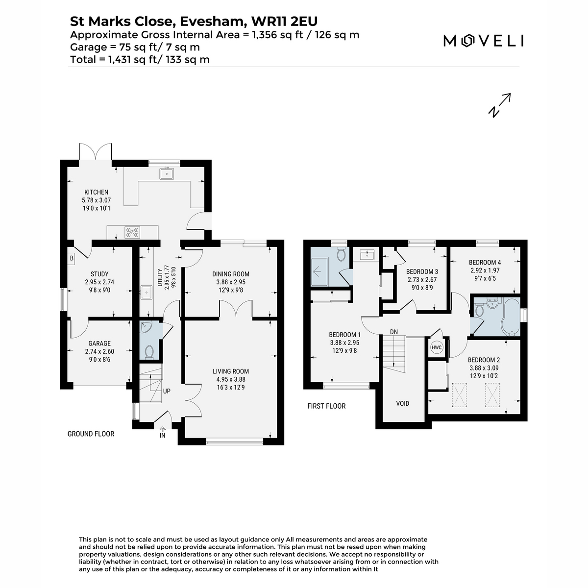 30, St Marks Close, Evesham floorplan