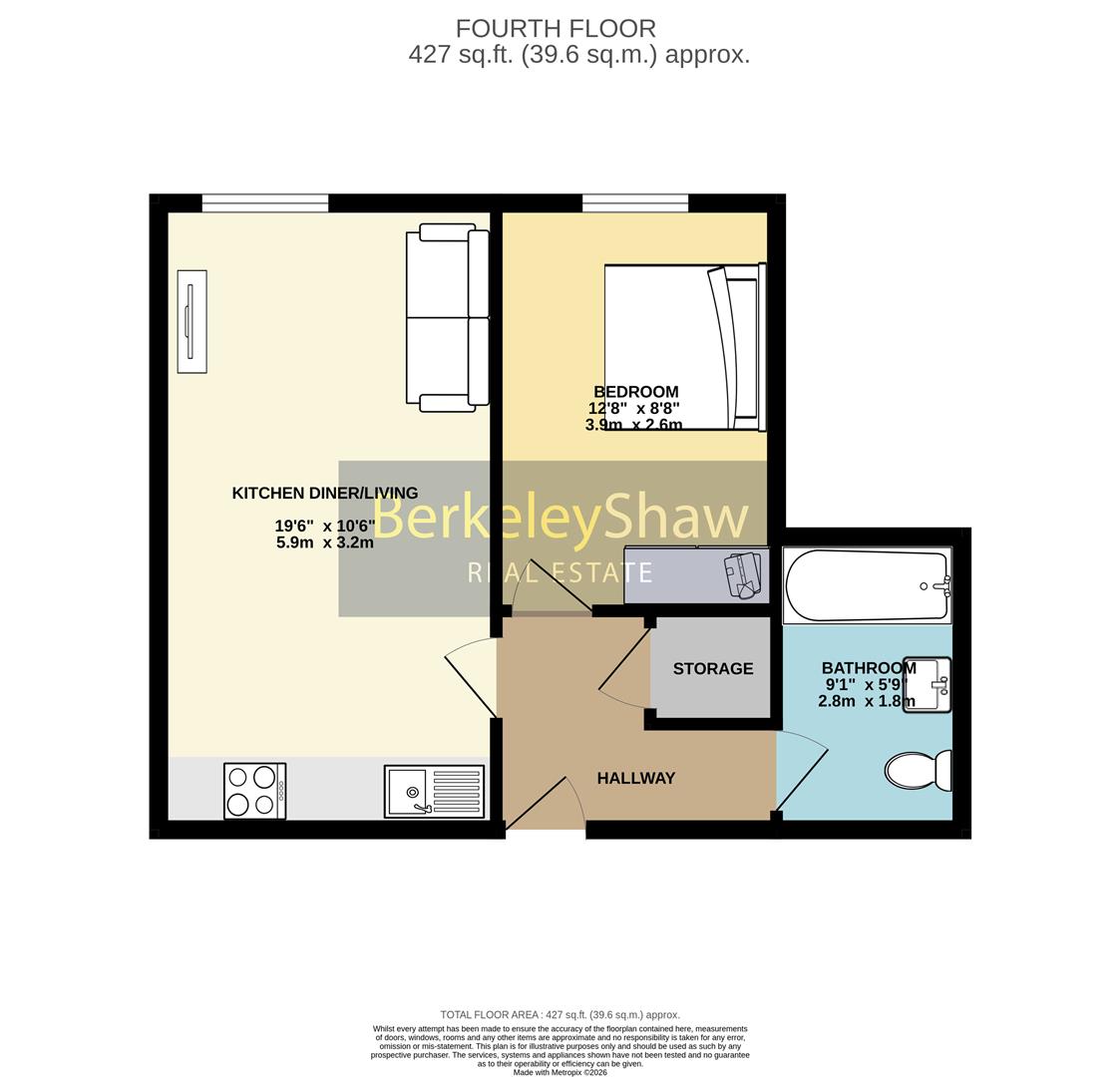Apartment 404, 93 Ropemaker Place, Renshaw Street, Liverpool floorplan