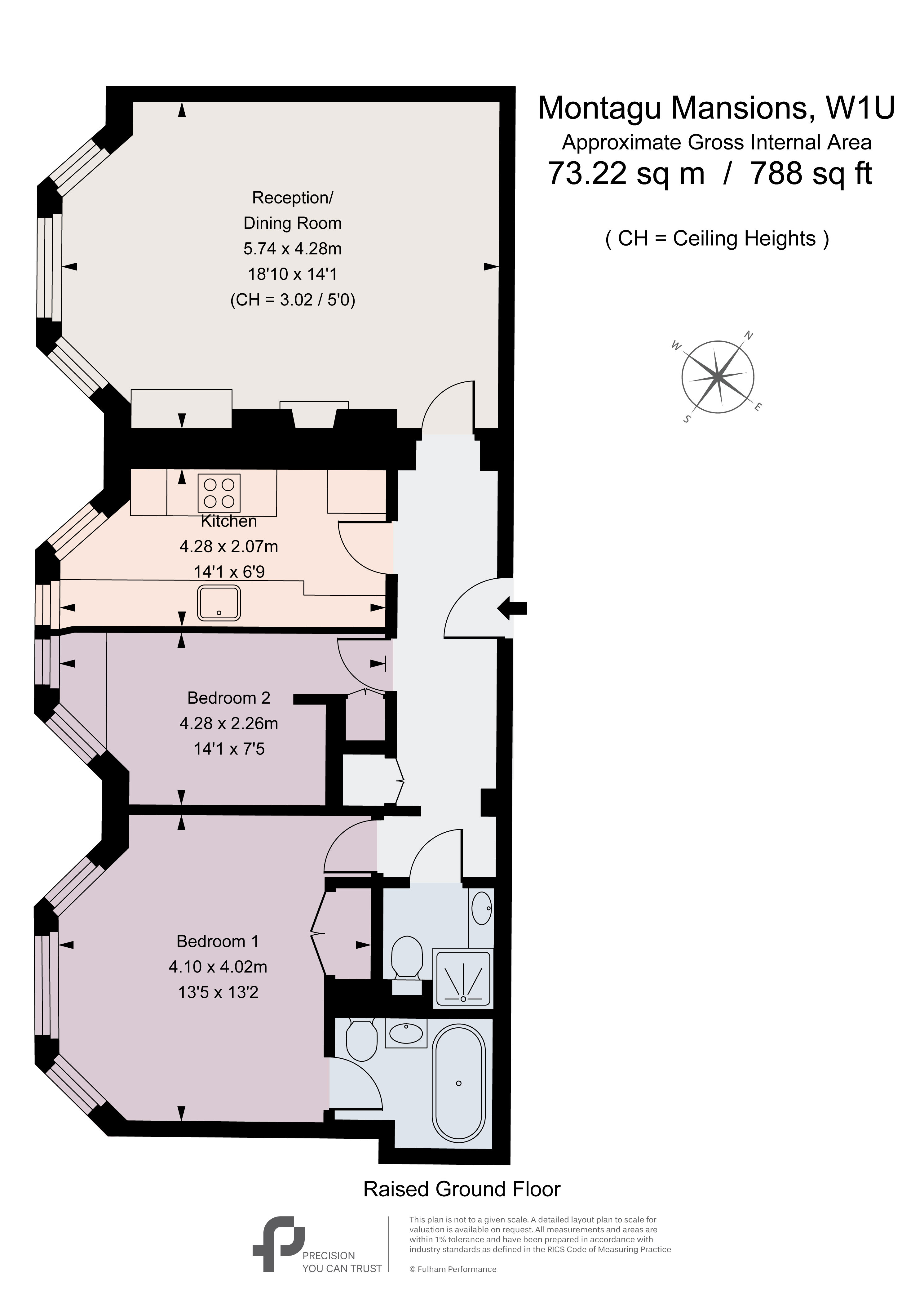 109, Montagu Mansions, London floorplan