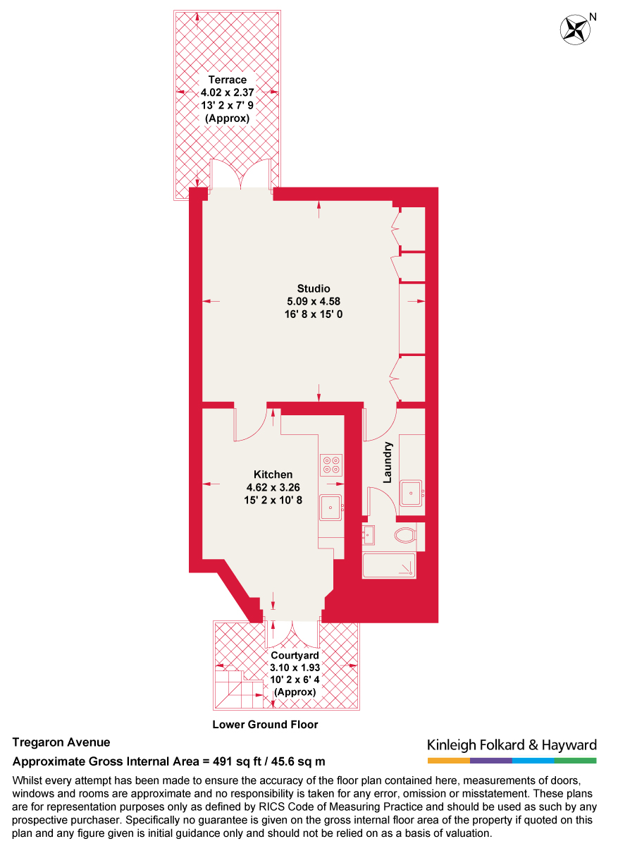 Flat 1, 2, Tregaron Avenue, London floorplan