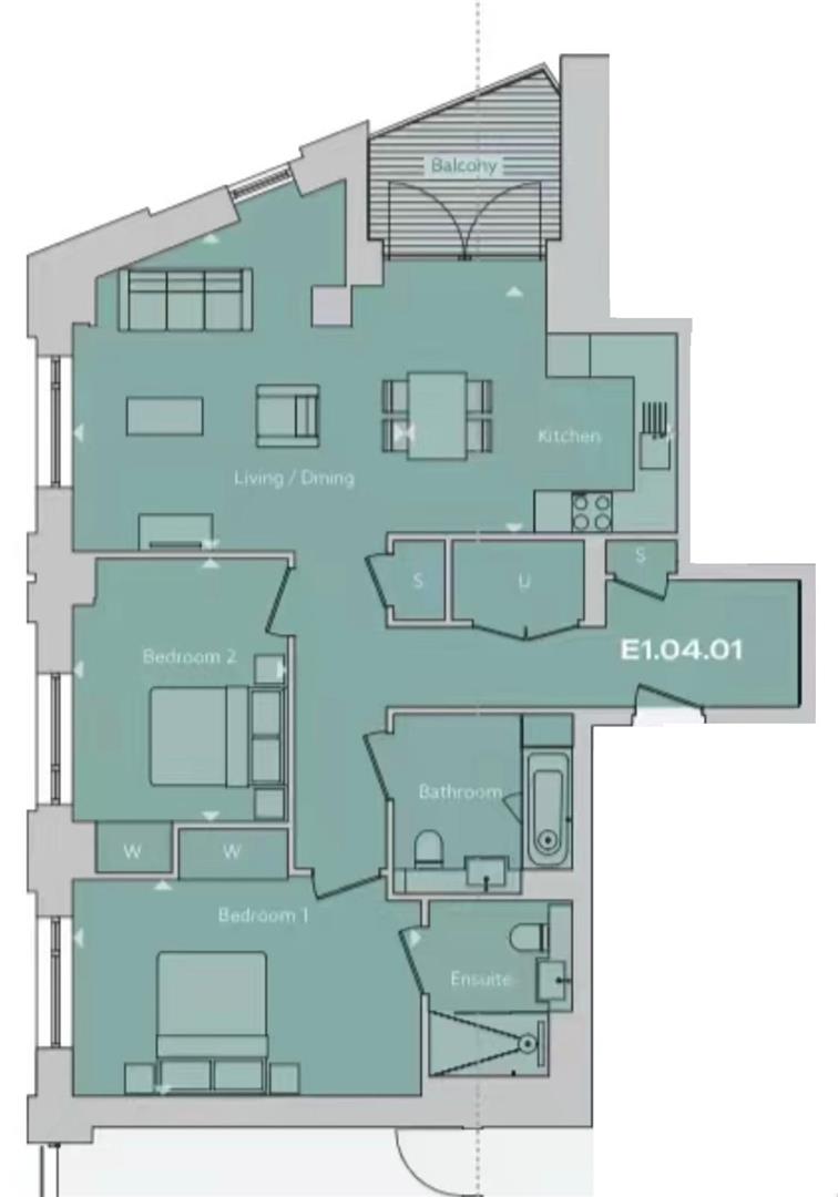 Flat 13, 1, Manuscript Court, Paragon Square, London floorplan
