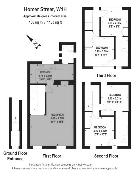 4 Bedrooms Flat to rent in Homer Street, Marylebone, London W1H