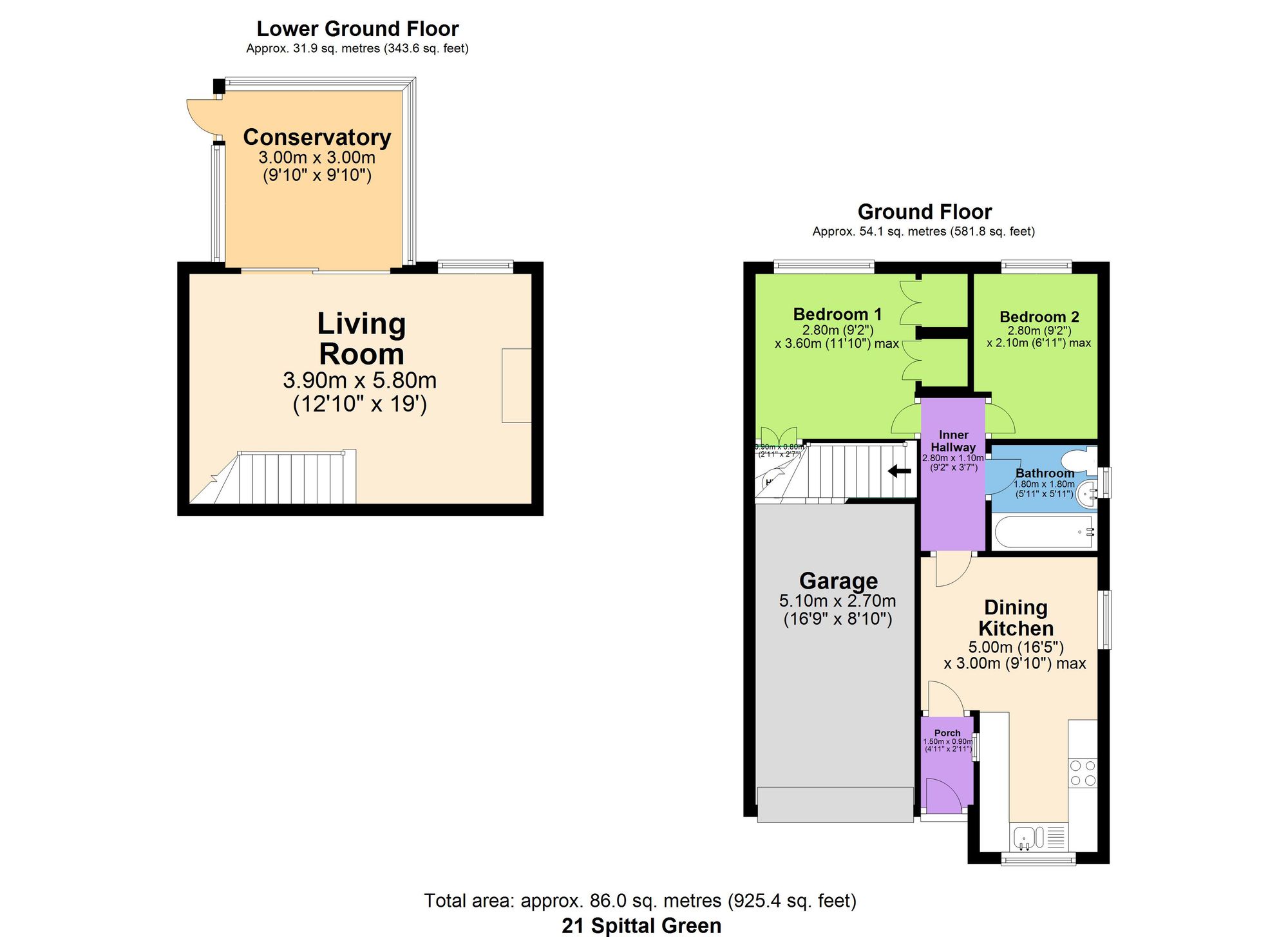 21 Spittal Green, Chesterfield floorplan