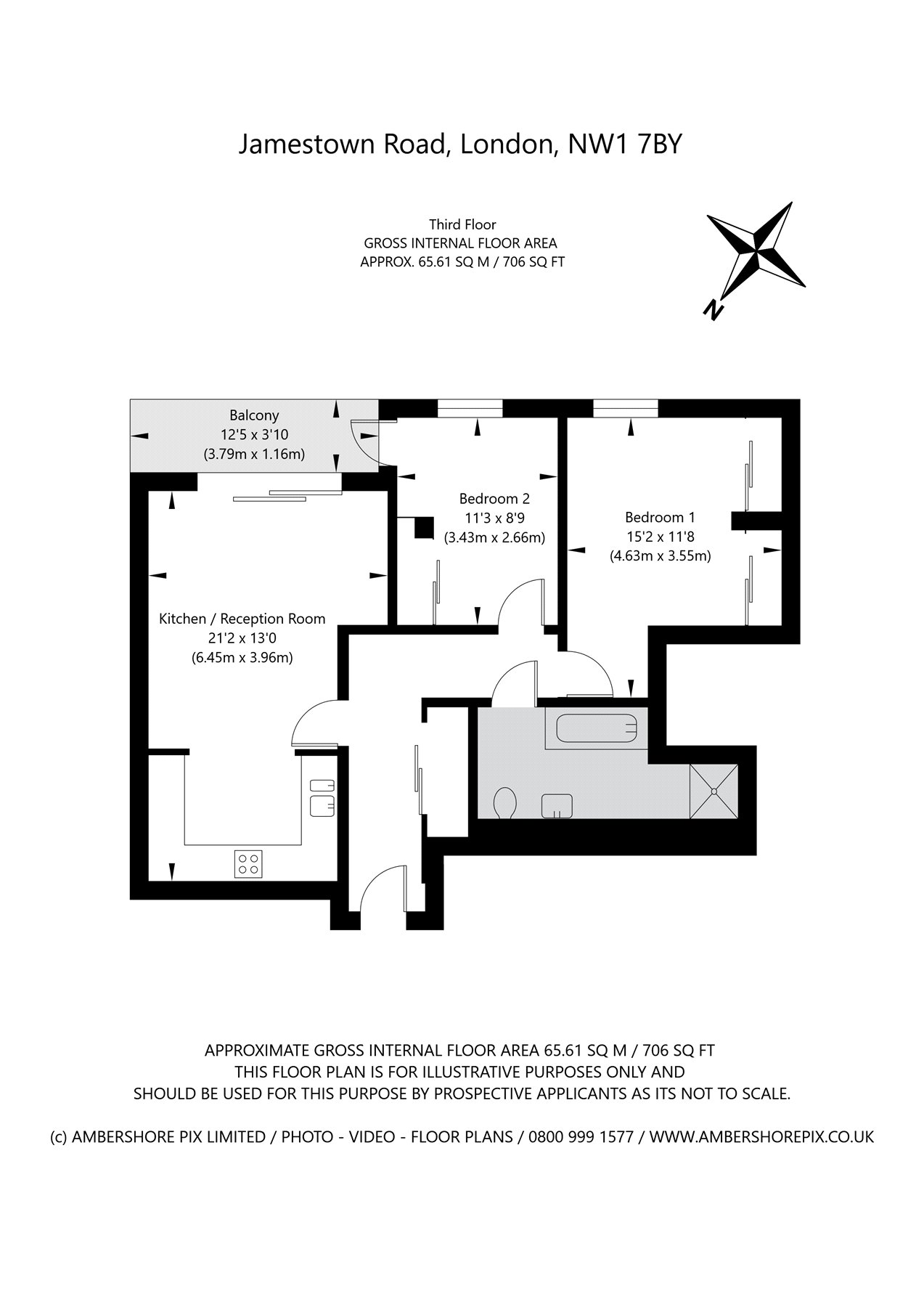 Flat 1, 10, Jamestown Road, London floorplan