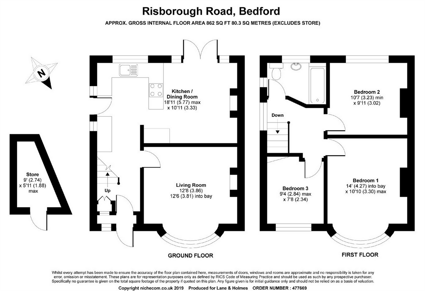 3 Bedrooms Semi-detached house for sale in Risborough Road, Bedford MK41