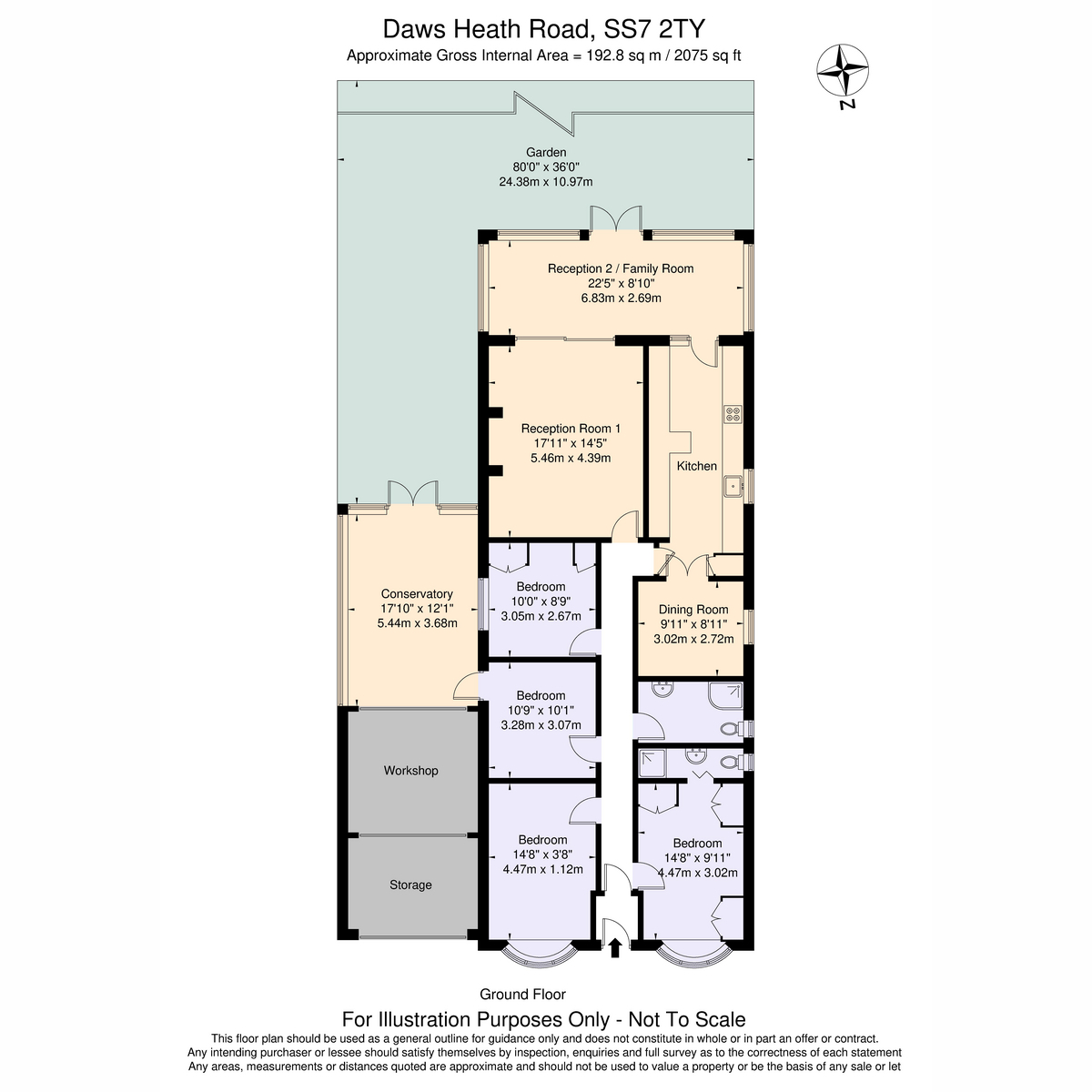 298, Daws Heath Road, Benfleet floorplan