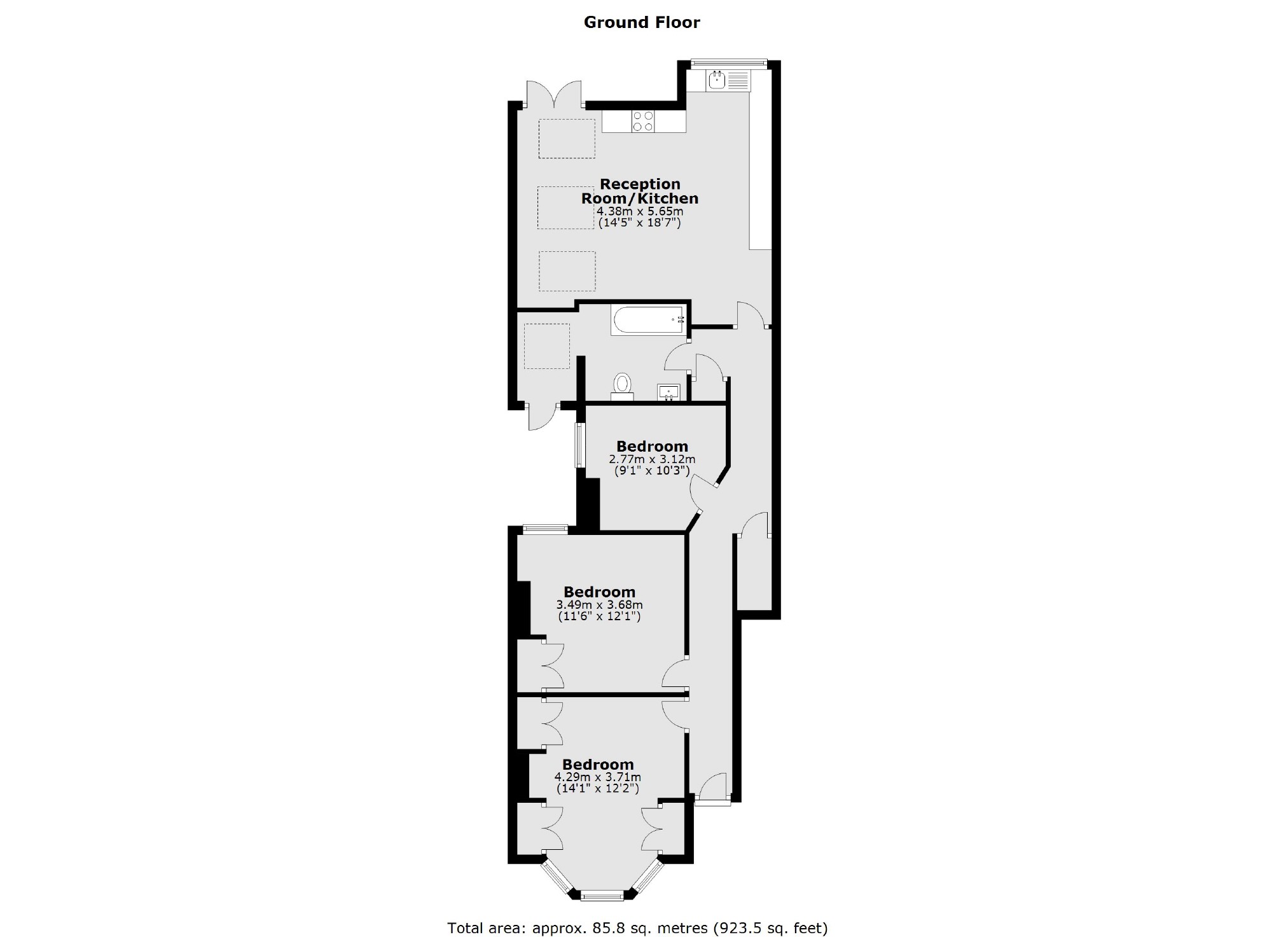 Glenfield Road, London SW12, 3 bedroom flat for sale 61058157