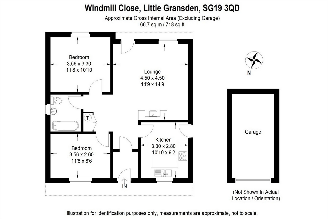 2 Bedrooms Detached bungalow for sale in Little Gransden, Sandy, Cambridgeshire SG19