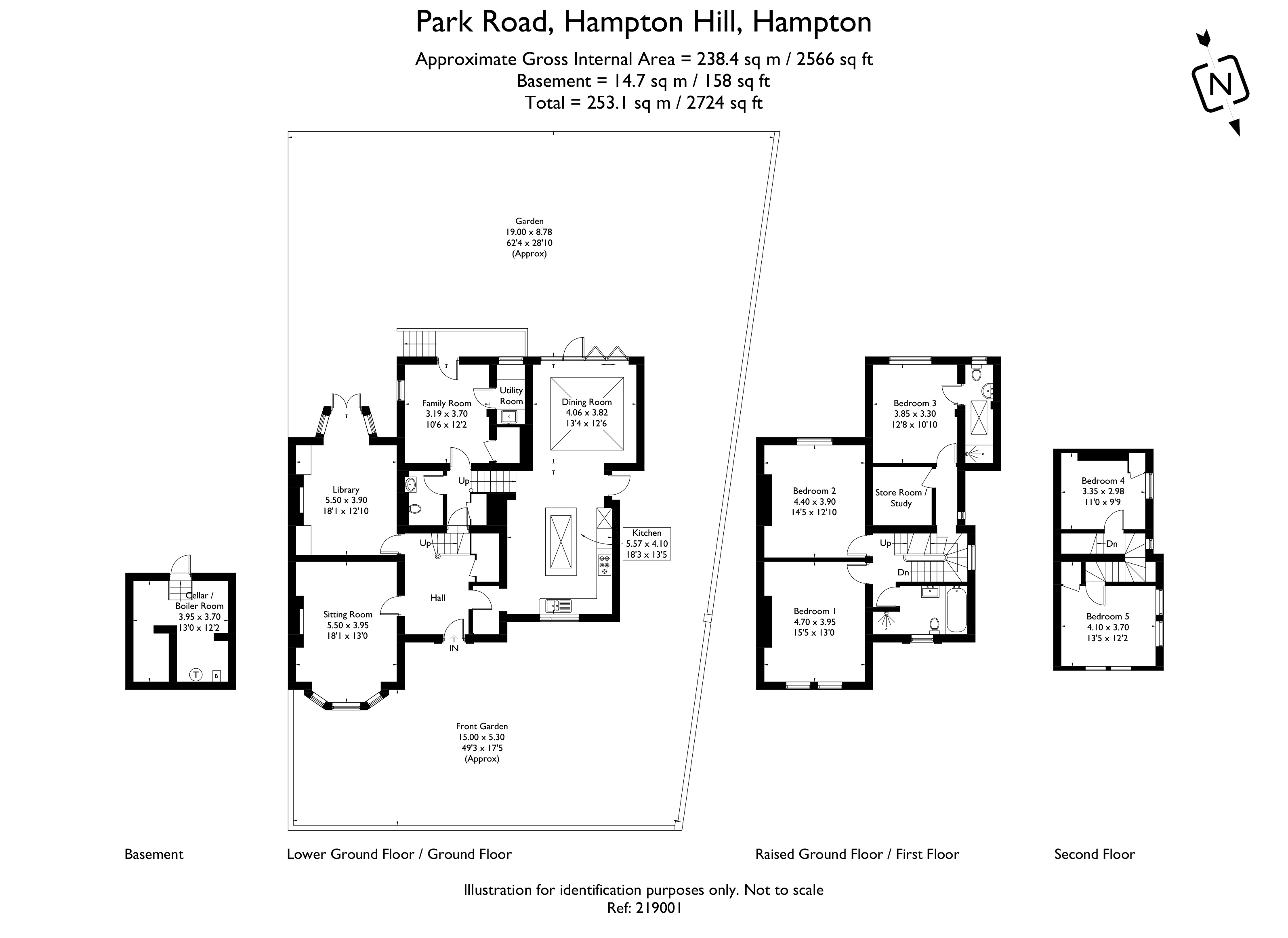 5 Bedrooms  to rent in Park Road, Hampton Hill, Hampton TW12