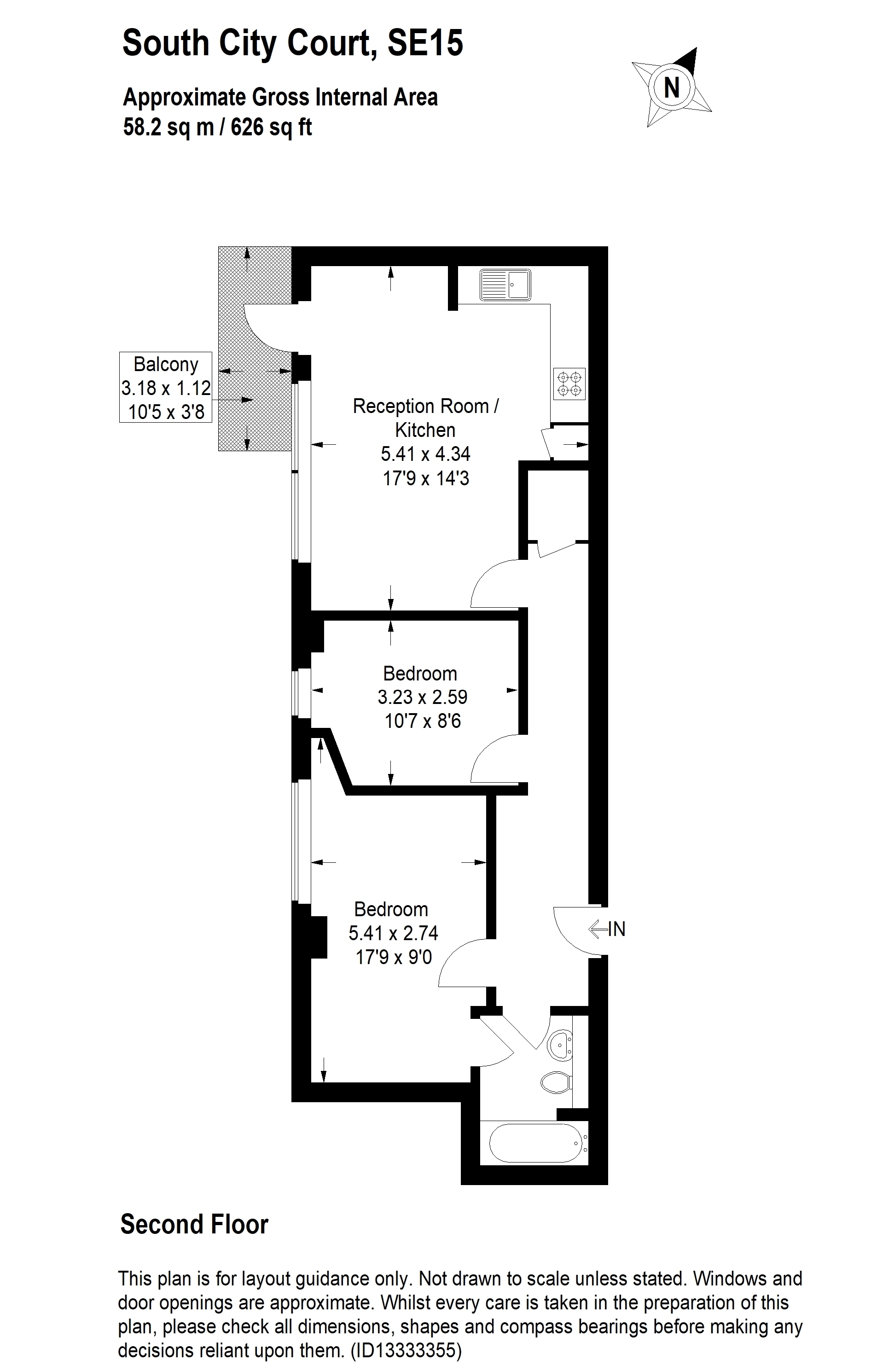 206 South City Court, 52, Peckham Grove, Peckham floorplan