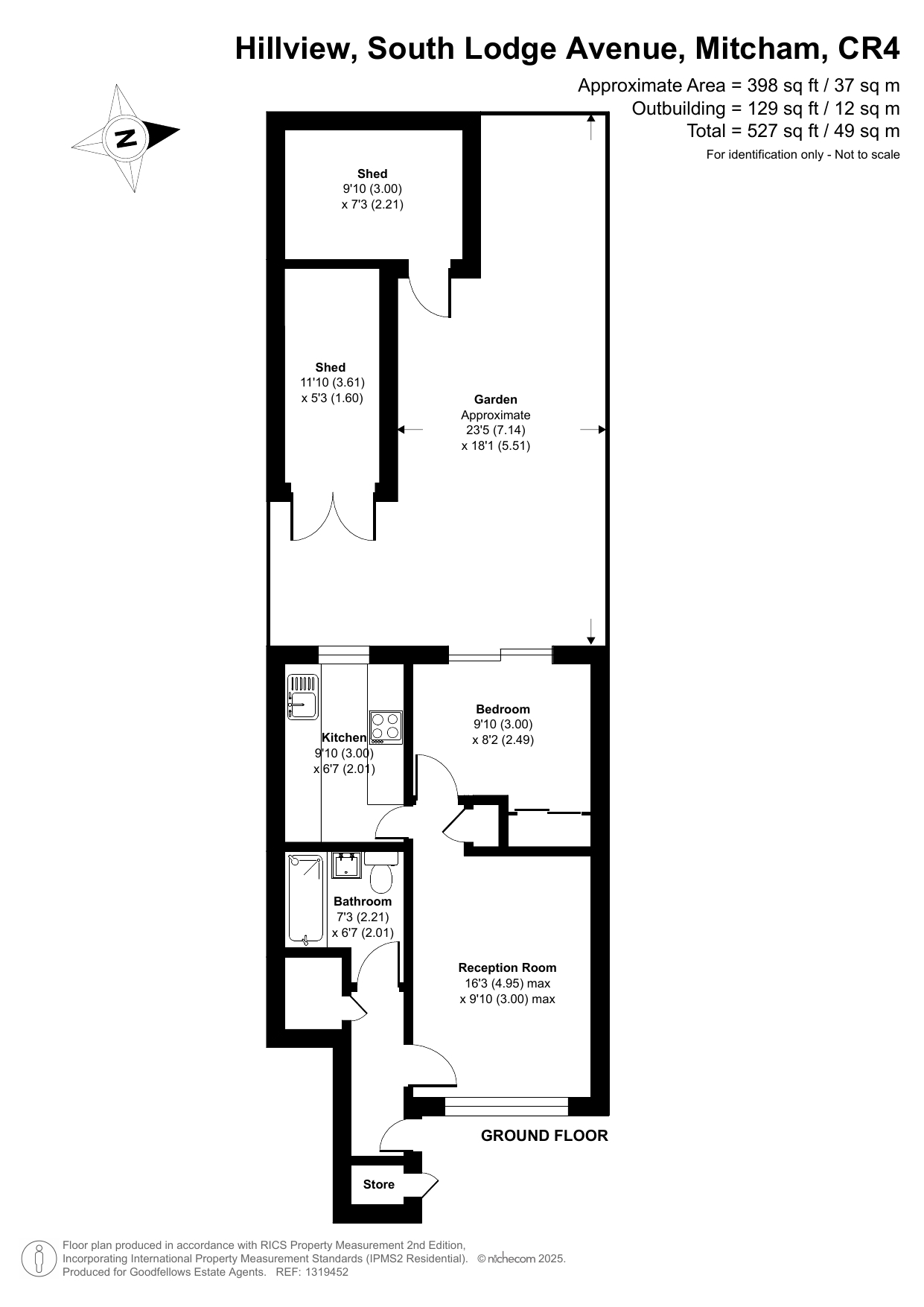 Flat 13, Hillview,, South Lodge Avenue, Mitcham floorplan