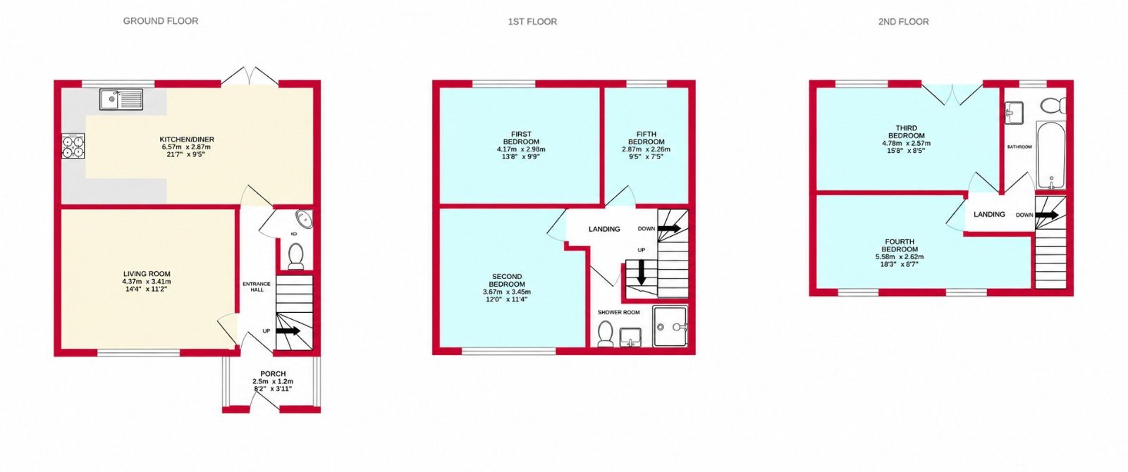 43, Drake Road, Walsall floorplan