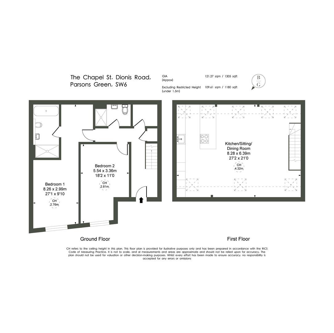 Flat 2, 57, St Dionis Road, Parsons Green floorplan