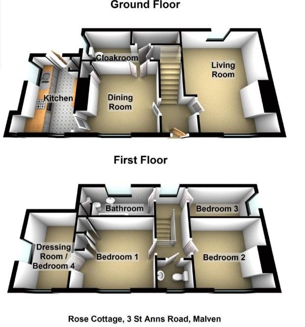 Rose Cottage, 3 St. Anns Road, Great Malvern floorplan