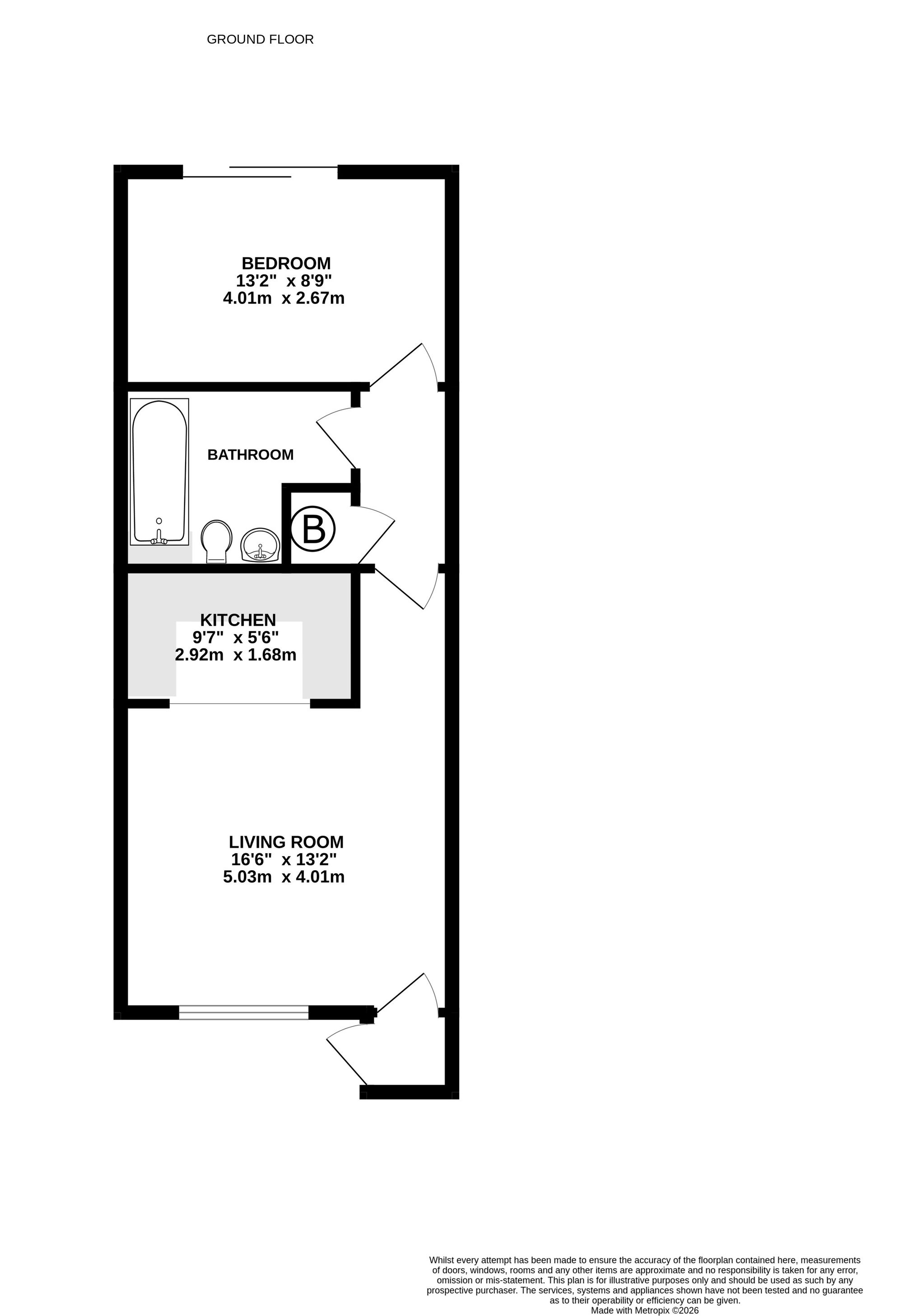 Flat 1, Washington Court 23-25 Warren Avenue, Southsea floorplan