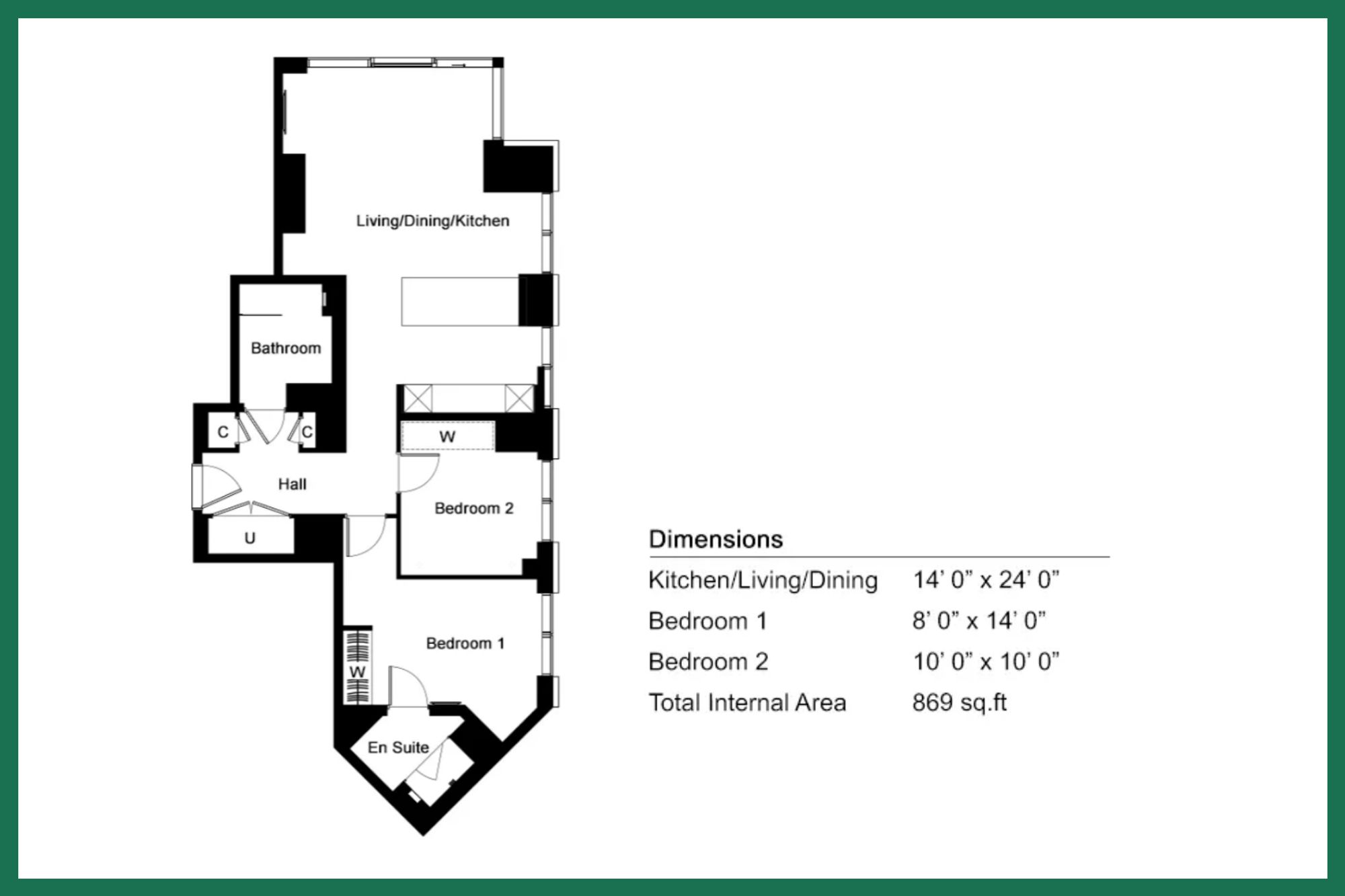 14.05 Harcourt Tower 67 Marsh Wall, London floorplan