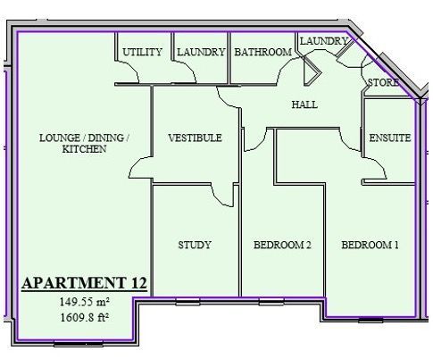 Flat 12 Casita, Beaumaris floorplan
