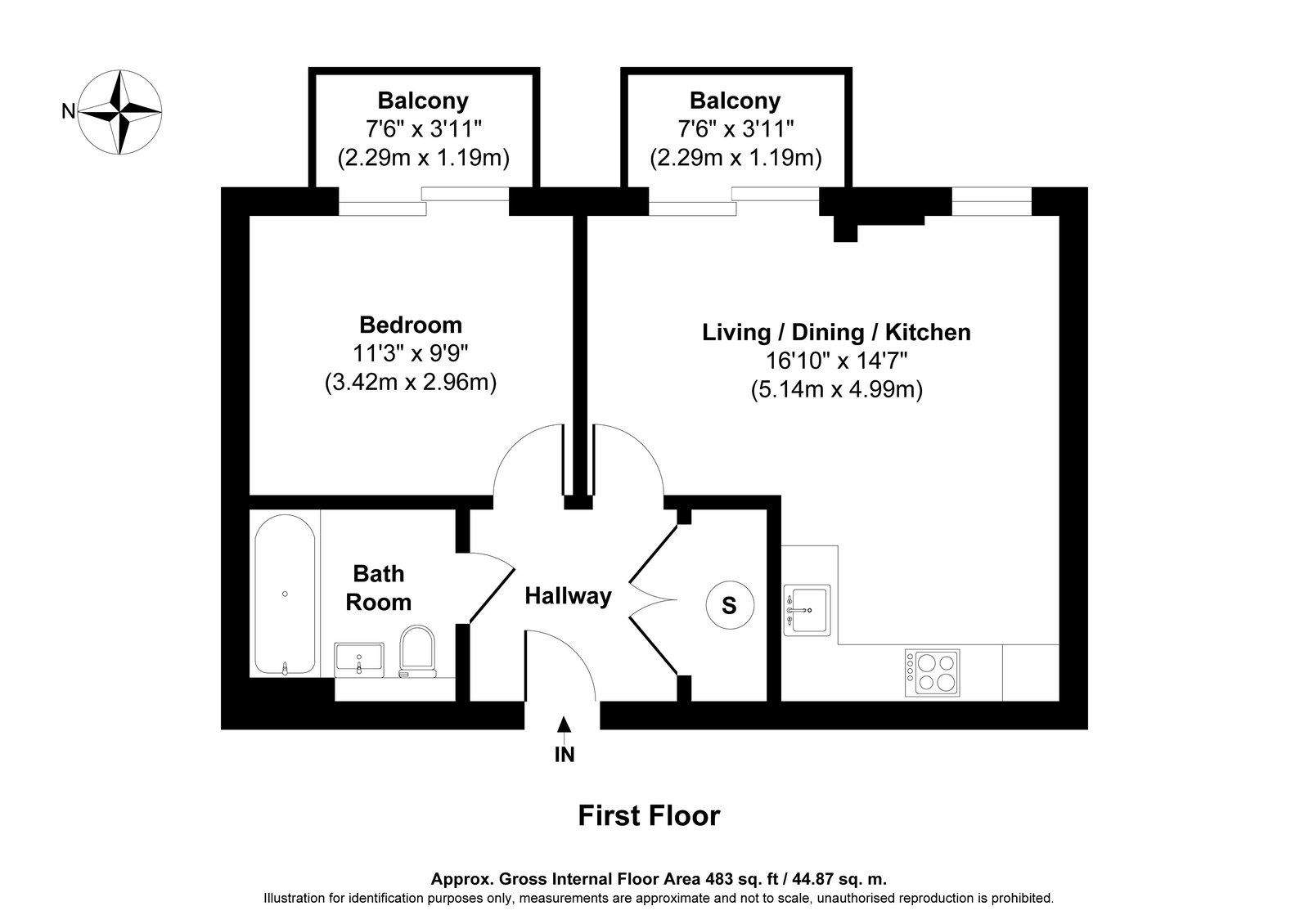 Flat 16 Caspian Wharf, 1 Yeo Street, London floorplan