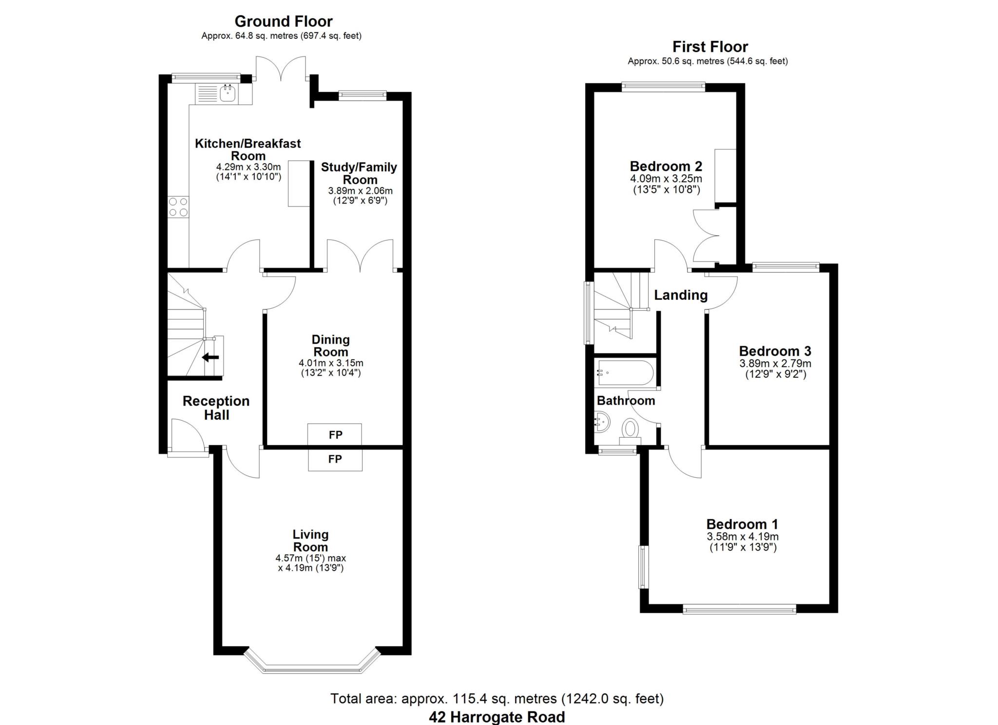 42, Harrogate Road, Reading floorplan