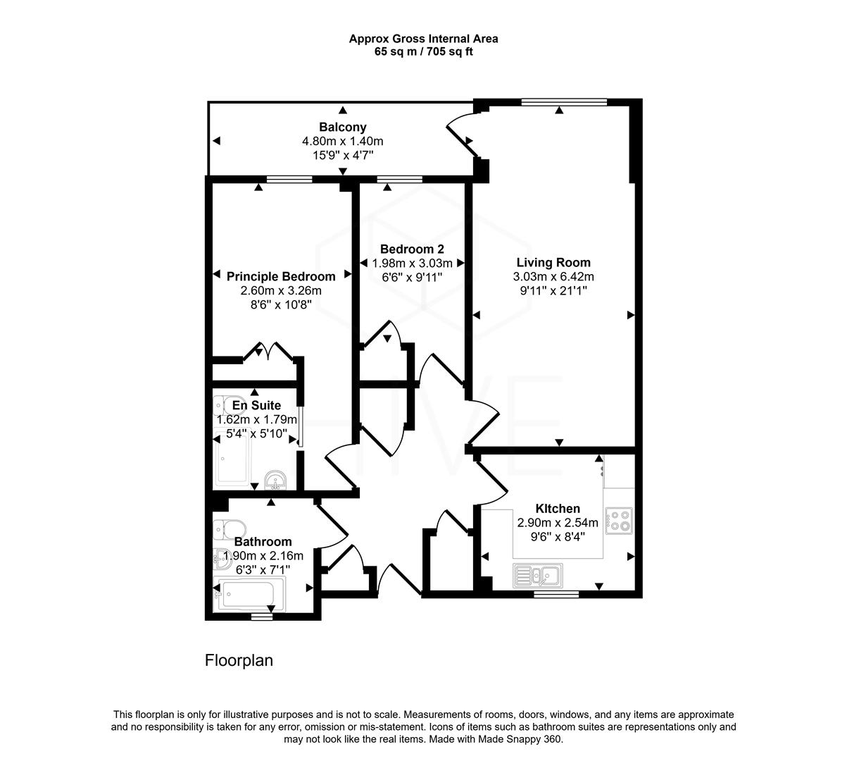 Flat 12, The Atrium, Whincroft Close, Ferndown floorplan