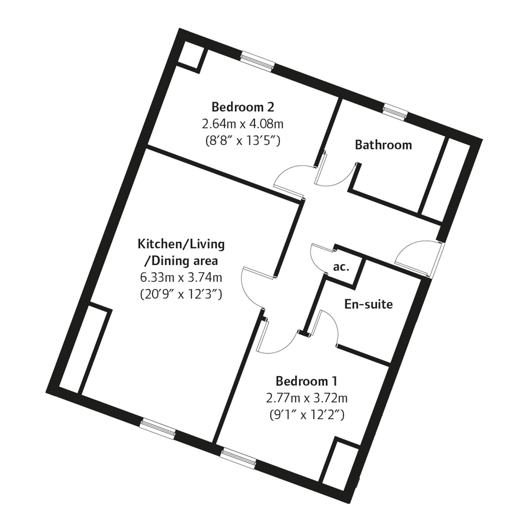 2 Bedrooms Flat for sale in 