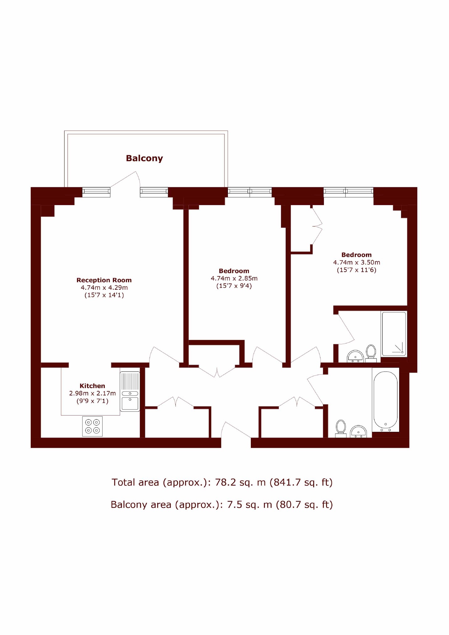 Flat 13, Farlow House, 115, Loughborough Park, London floorplan