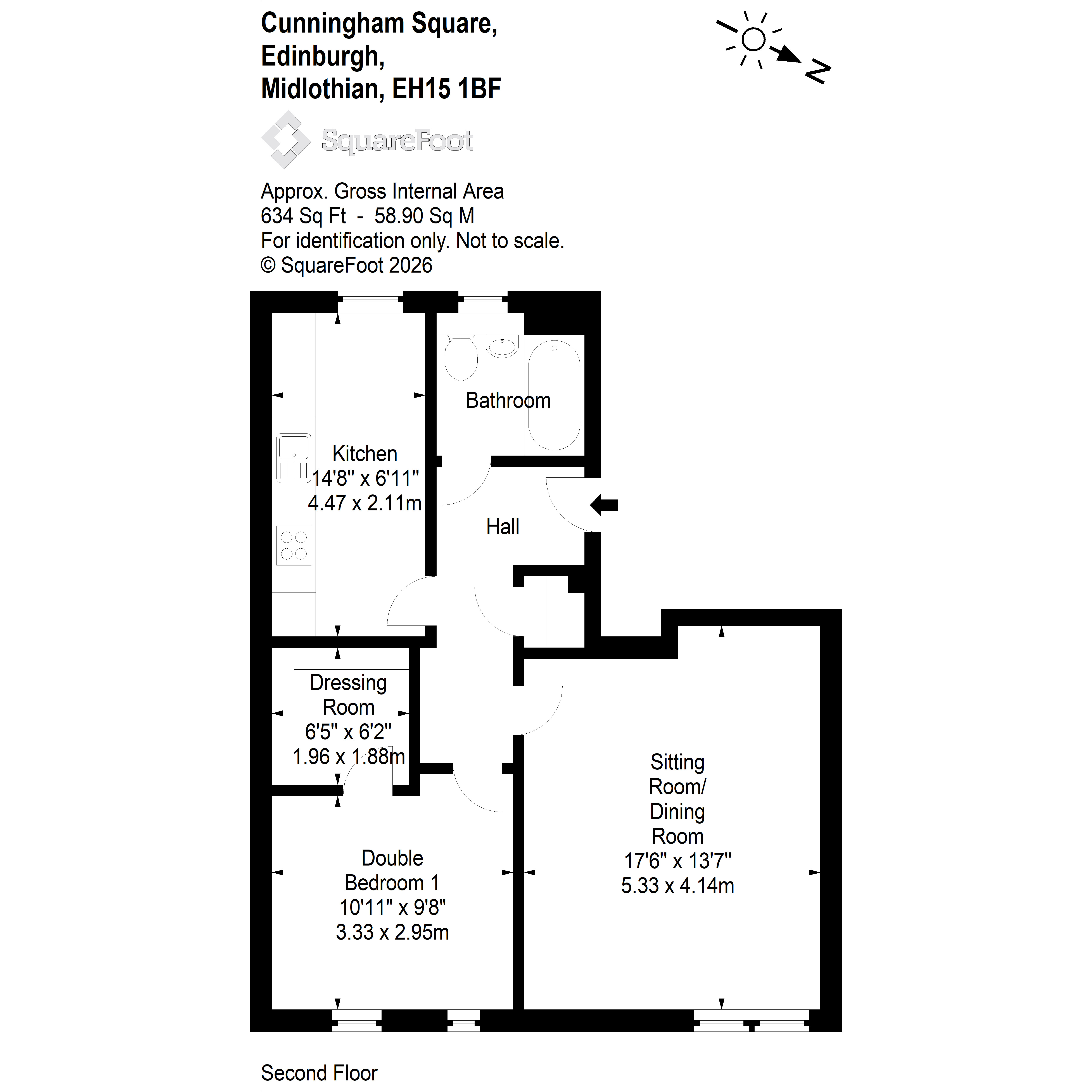Flat 4, 6, Cunningham Square, Portobello floorplan