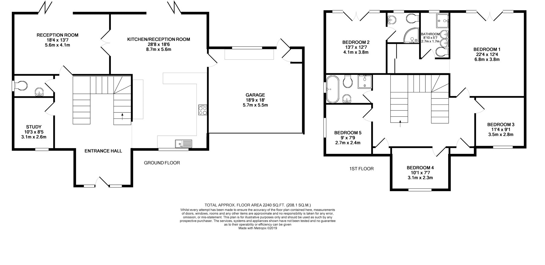 5 Bedrooms Detached house for sale in Ottershaw, Chertsey, Surrey KT16