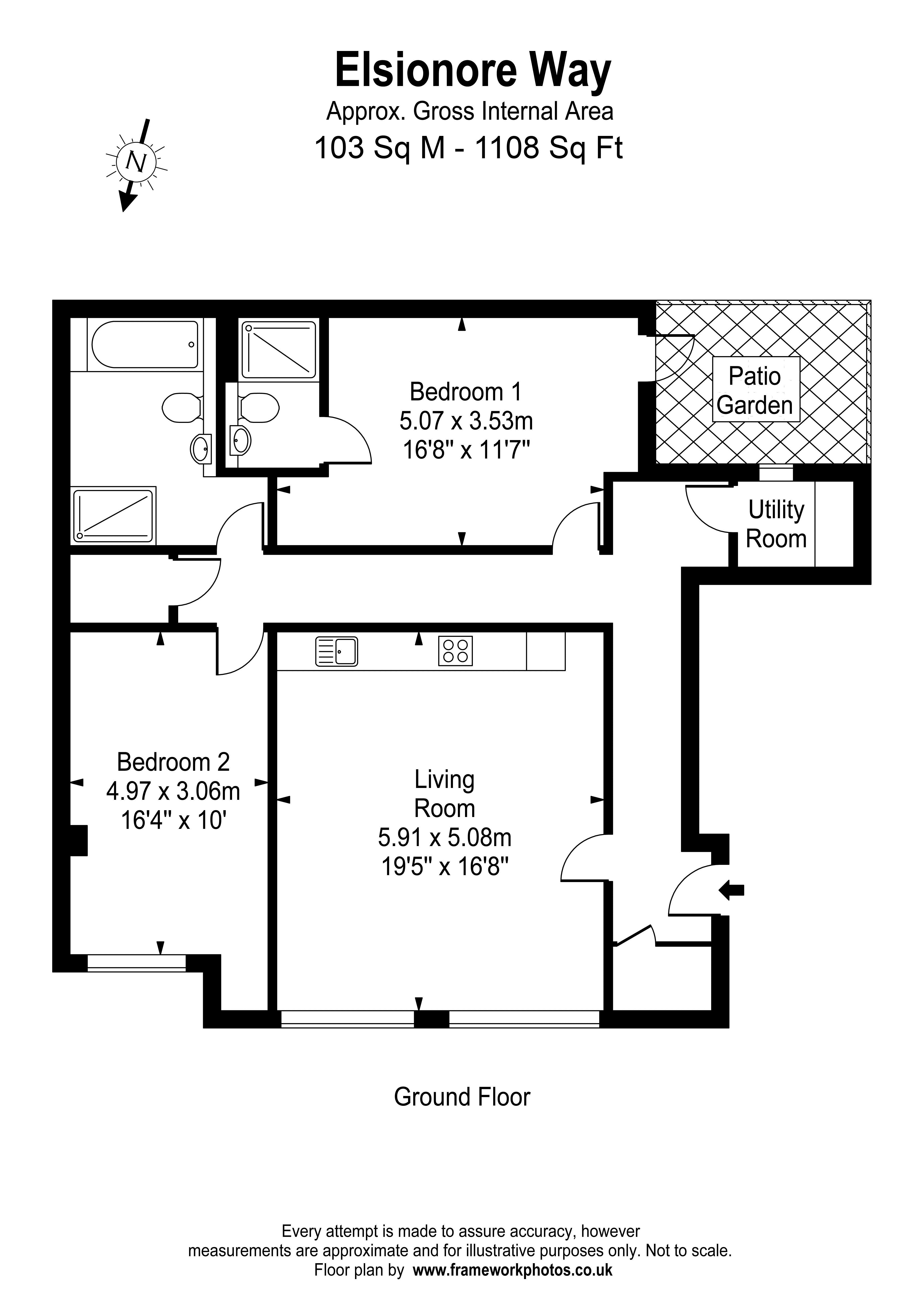2 Bedrooms Flat to rent in Elsinore Way, Richmond TW9