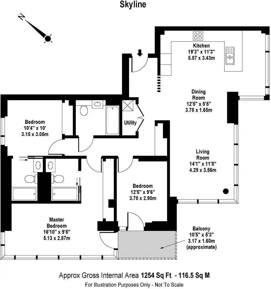 133, Flat Skyline,27A Devan Grove Woodberry Down, London floorplan