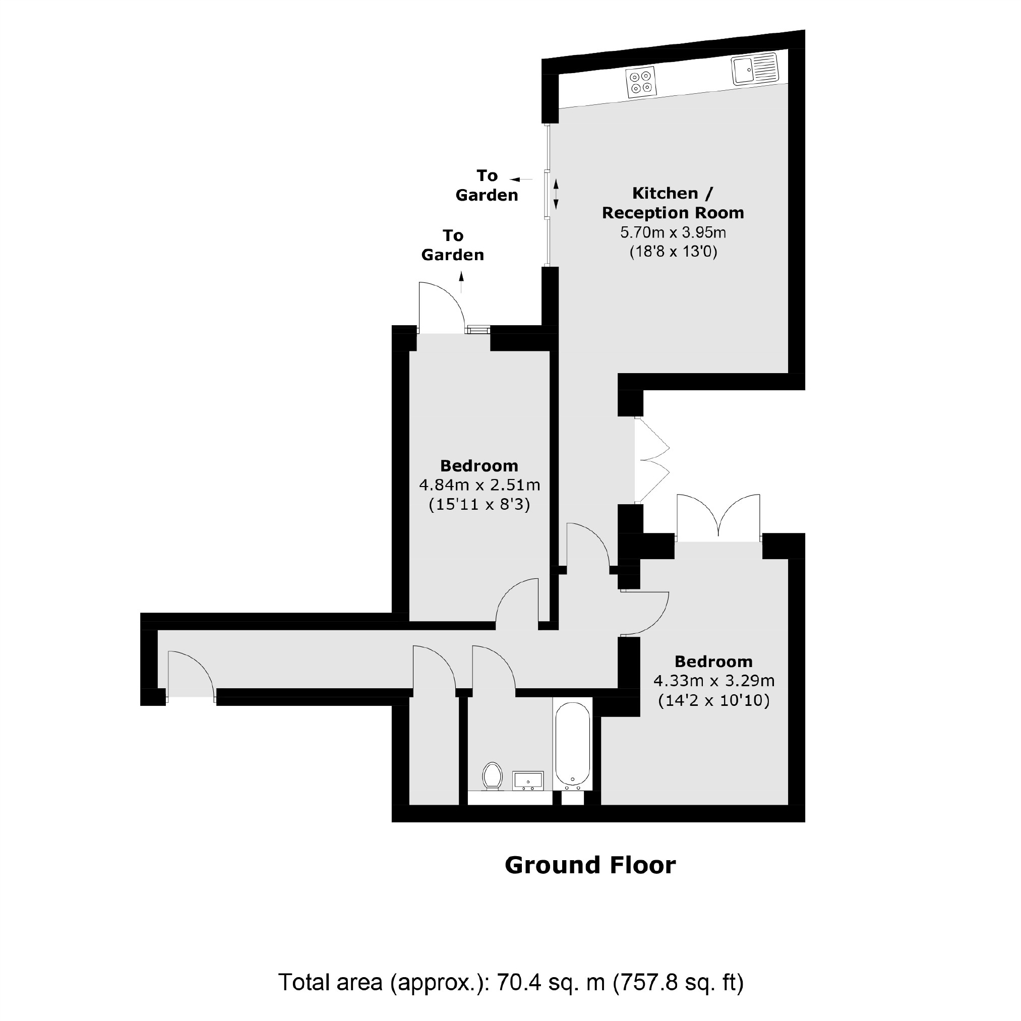 Flat 2, 203-207, Merton Road, South Wimbledon floorplan