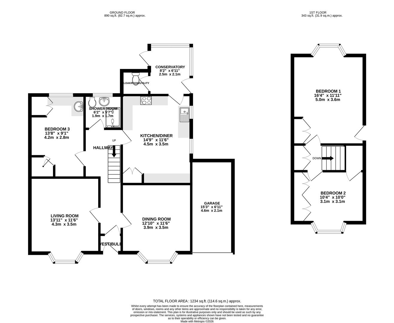 58, Ullswater Crescent, Weymouth floorplan