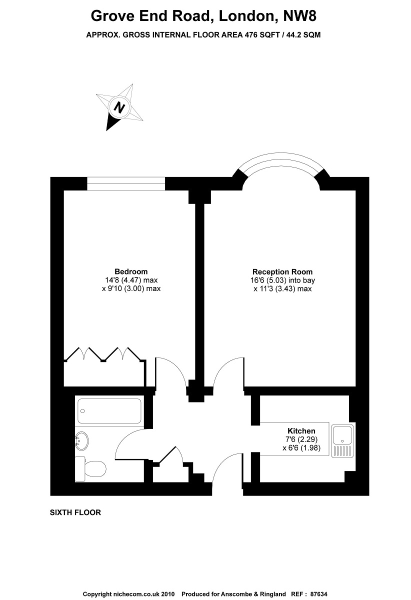 Flat 304 Grove End Gardens,, Grove End Road, London floorplan