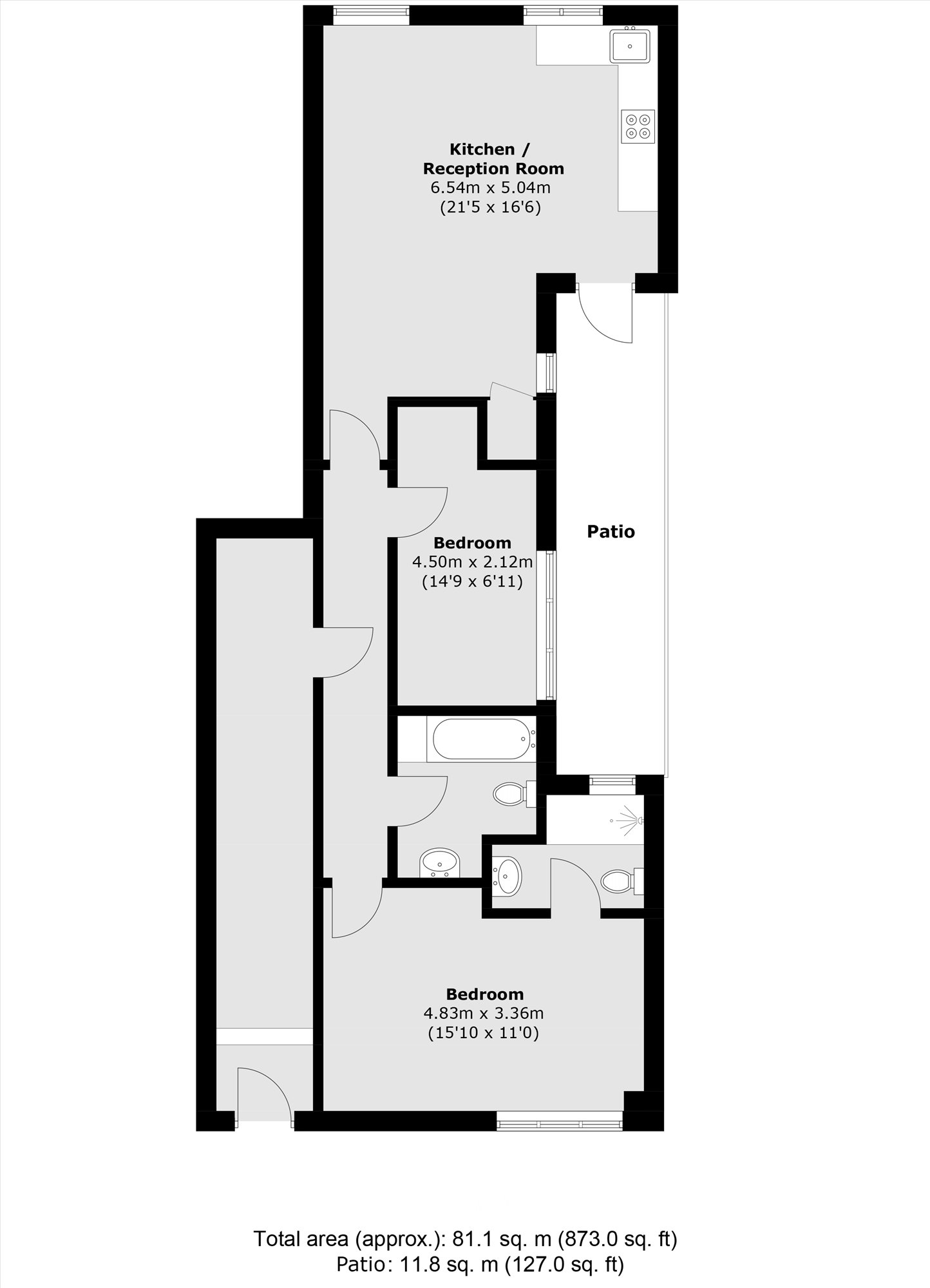 Flat 5, 5, Elfin Grove, Teddington floorplan