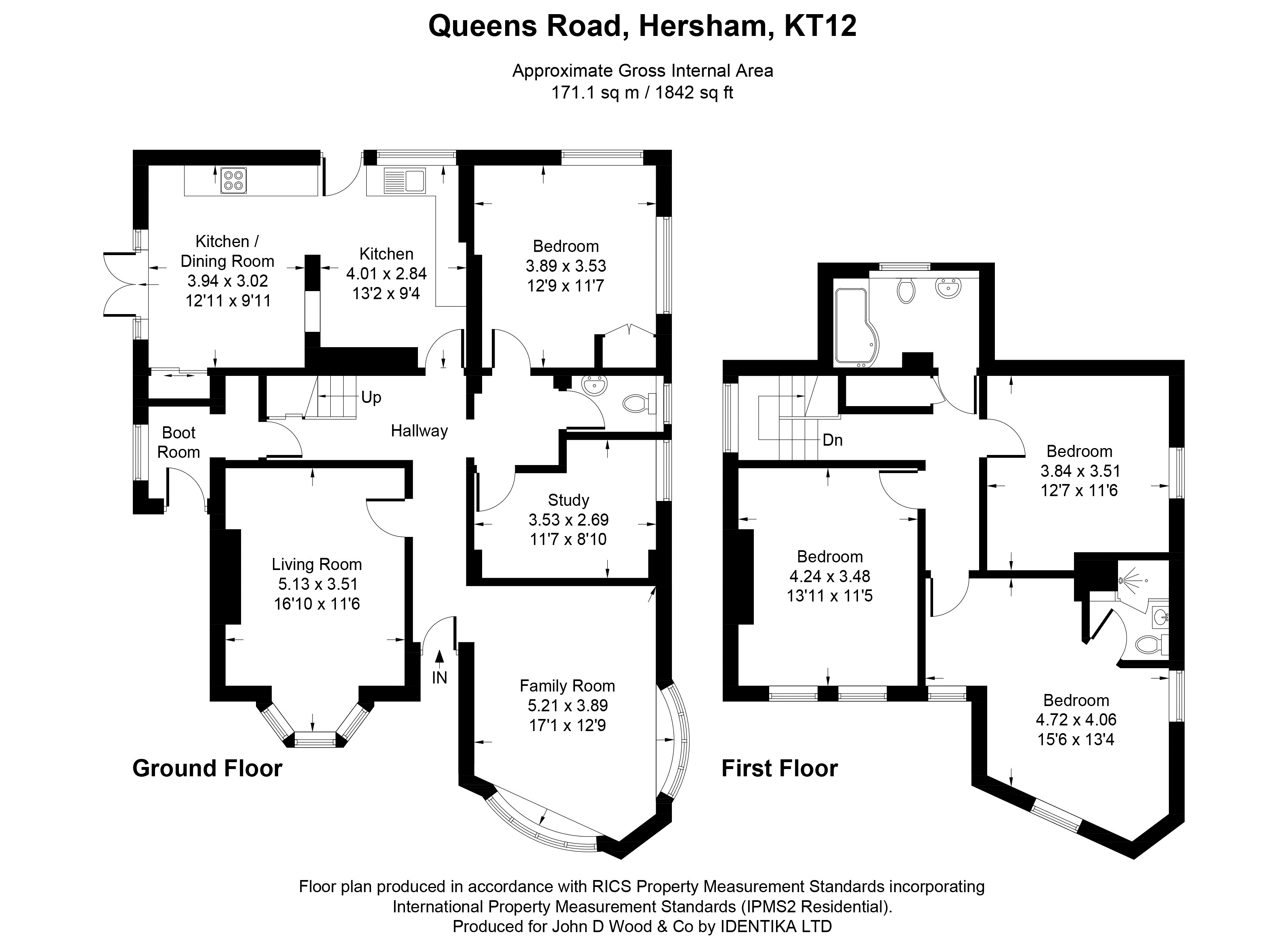 Queens Road, Hersham, WaltonOnThames, Surrey KT12, 3 bedroom detached