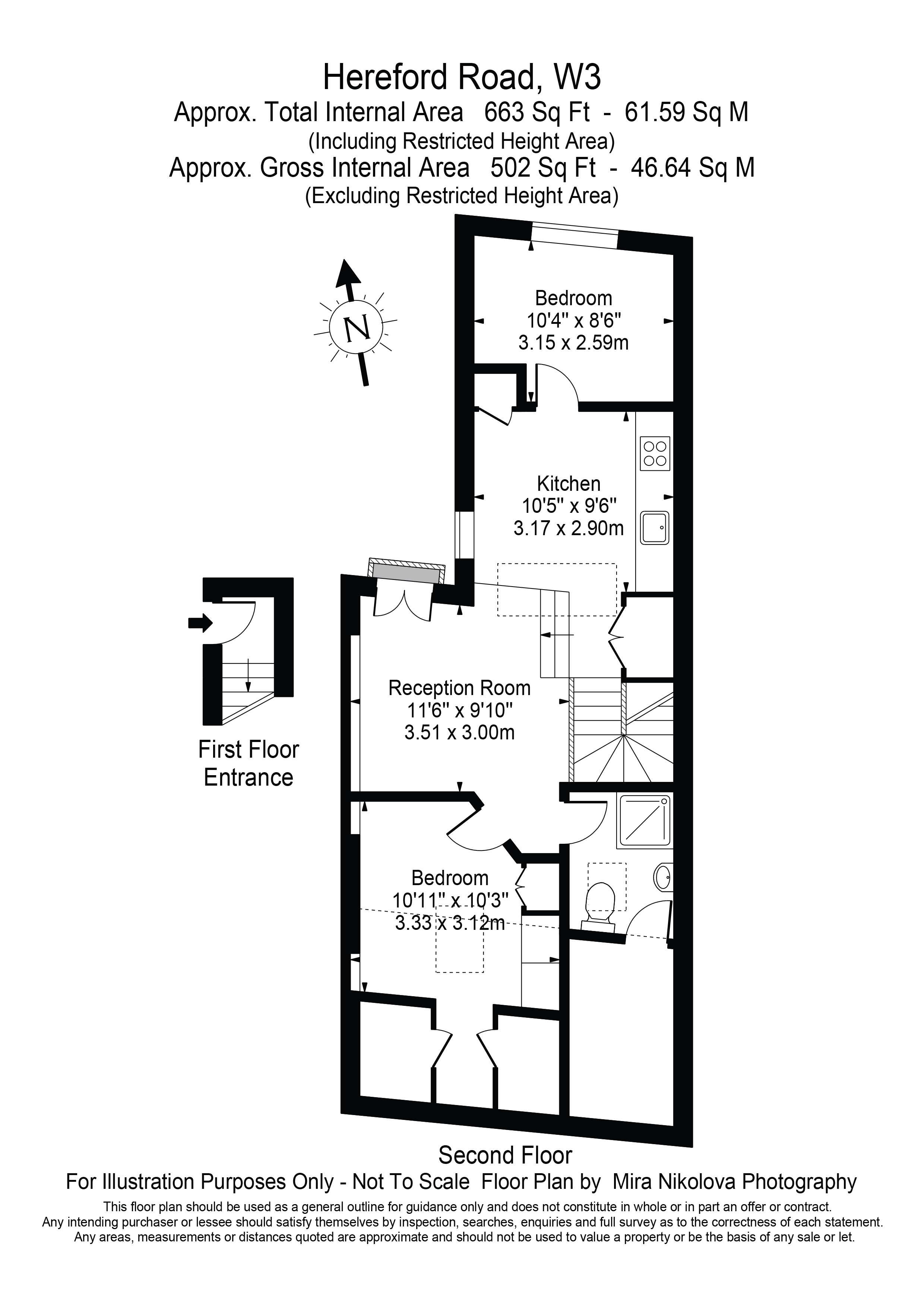 Flat 4, 47, Hereford Road, London floorplan