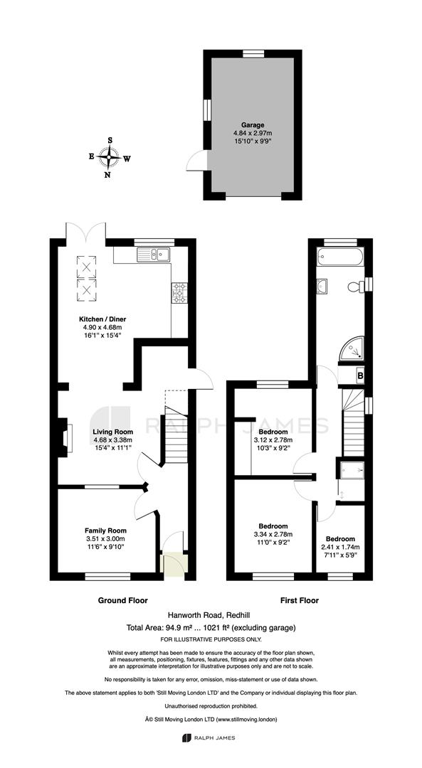 3, Hanworth Road, Redhill floorplan